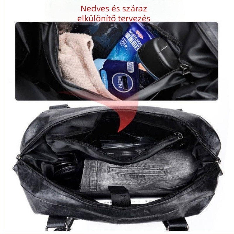 Férfiaknak készült tehénbőr crossbody táska utazáshoz, Oubao – bélése bőrrel, üzleti utakhoz