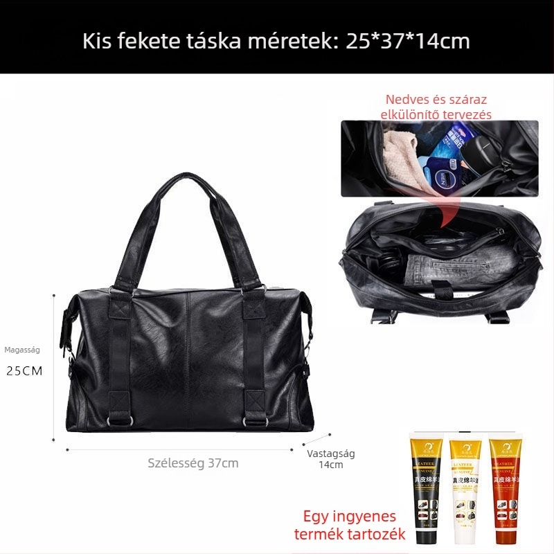 Férfiaknak készült tehénbőr crossbody táska utazáshoz, Oubao – bélése bőrrel, üzleti utakhoz