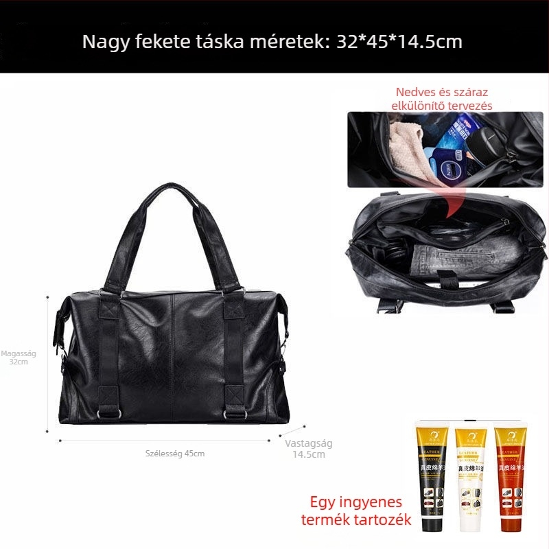 Férfiaknak készült tehénbőr crossbody táska utazáshoz, Oubao – bélése bőrrel, üzleti utakhoz