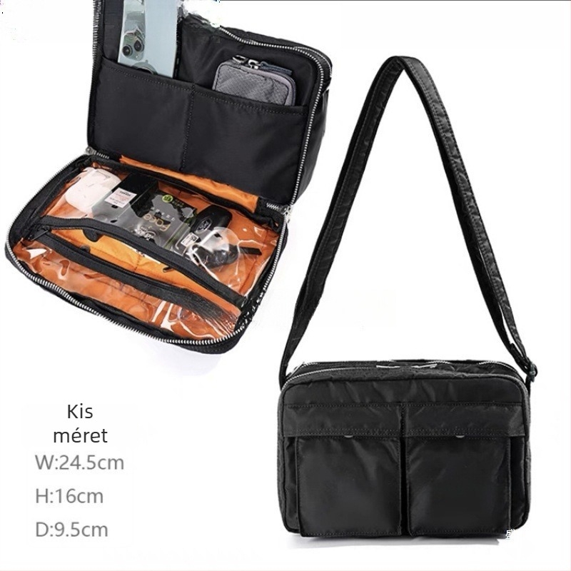 Férfi crossbody táska PU anyagból, belső: szintetikus bőr, kompatibil 8 hüvelykes laptophoz, szabadidős utazásokhoz