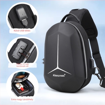 Anti-theft crossbody táska – vízálló Oxford anyag, utca-stílus, Aliencross