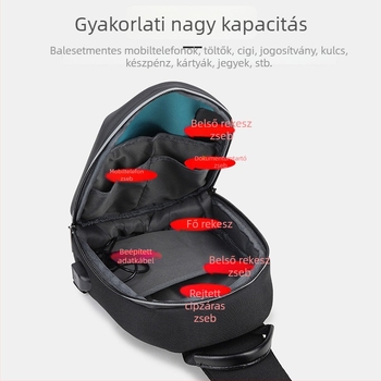 Anti-theft crossbody táska – vízálló Oxford anyag, utca-stílus, Aliencross