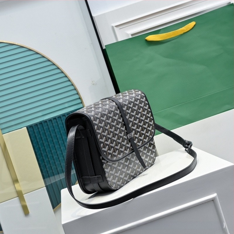Férfi crossbody táska — városi egyszerű stílus, PVC anyag, csíkos minta, vászon bélés (2023 tél)
