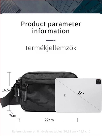 Férfi crossbody táska — Nylon, Kamufláž minta, Városi egyszerűség, Poliészter bélés, Téli szezon 2025