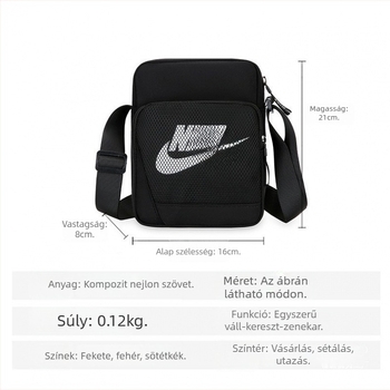 Férfi válltáska, utcai trend dizájn (Anyag: Nylon; Bélés: Poliészter; Funkciók: lélegző, vízálló, nagyon könnyű; Stílus: utcai trend; Használat: szabadidős utazás)