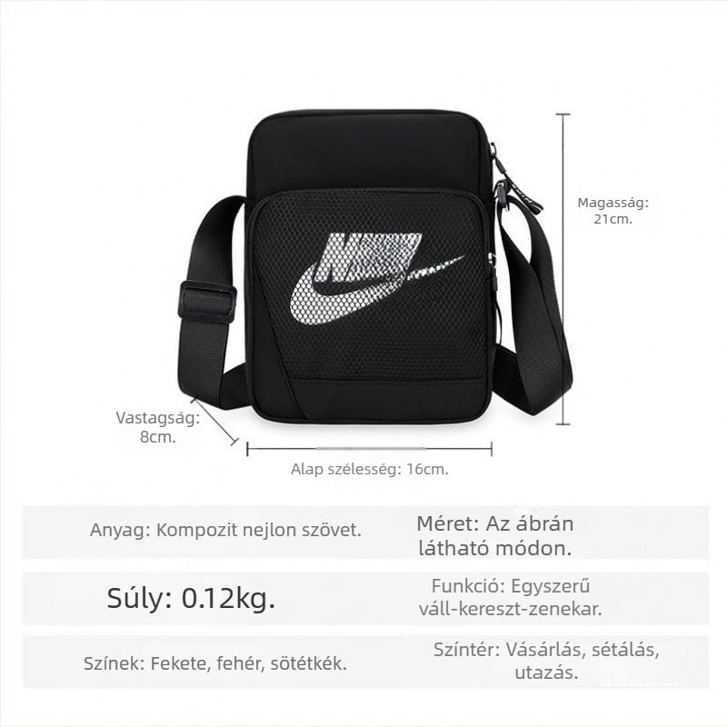 Férfi válltáska, utcai trend dizájn (Anyag: Nylon; Bélés: Poliészter; Funkciók: lélegző, vízálló, nagyon könnyű; Stílus: utcai trend; Használat: szabadidős utazás)