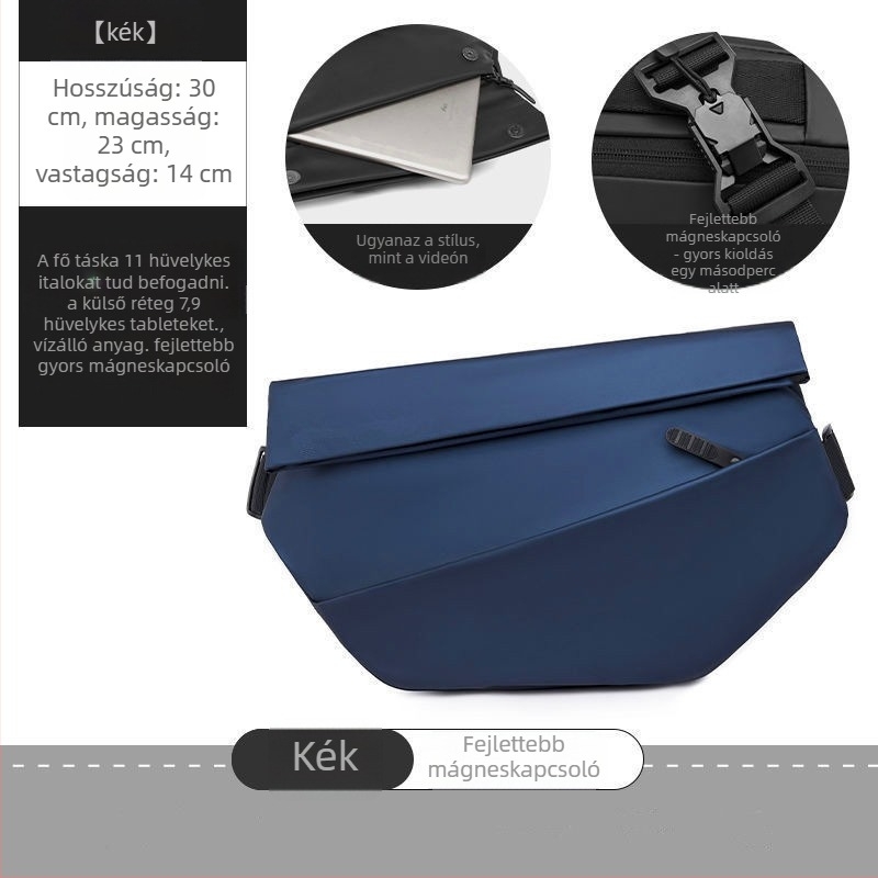 Férfi crossbody táska, utcai stílus, vízálló, bélés poliészter, mindennapi használatra