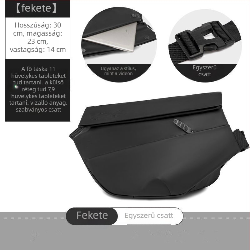 Férfi crossbody táska, utcai stílus, vízálló, bélés poliészter, mindennapi használatra