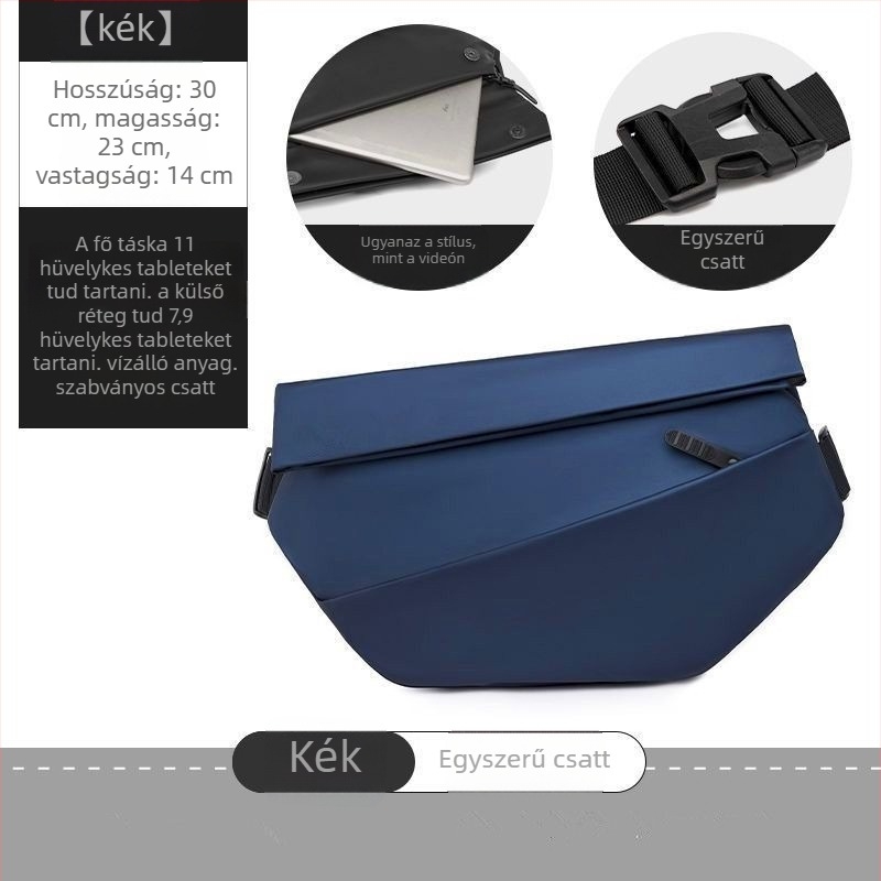 Férfi crossbody táska, utcai stílus, vízálló, bélés poliészter, mindennapi használatra