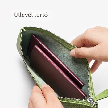 Női rövid pénztárca cipzáros zsebbel, PU anyag, PU bélés, OEM márka, 2025