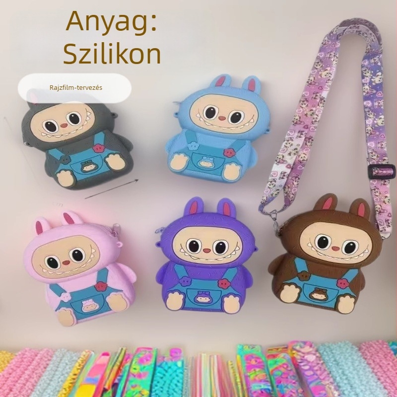 Szilikon pénztárca anime-karikatúra mintával, uniszex, 2025 tavasz (Szilikon; Anime & karikatúrák; Gyermekes stílus; Uniszex; 2025 tavasz)
