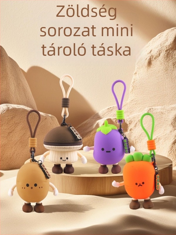 Szilikon pénztárca – Zöldségek sorozat, gyerekes rajzfilmszerű stílus, uniszex, kopásálló és tárolható
