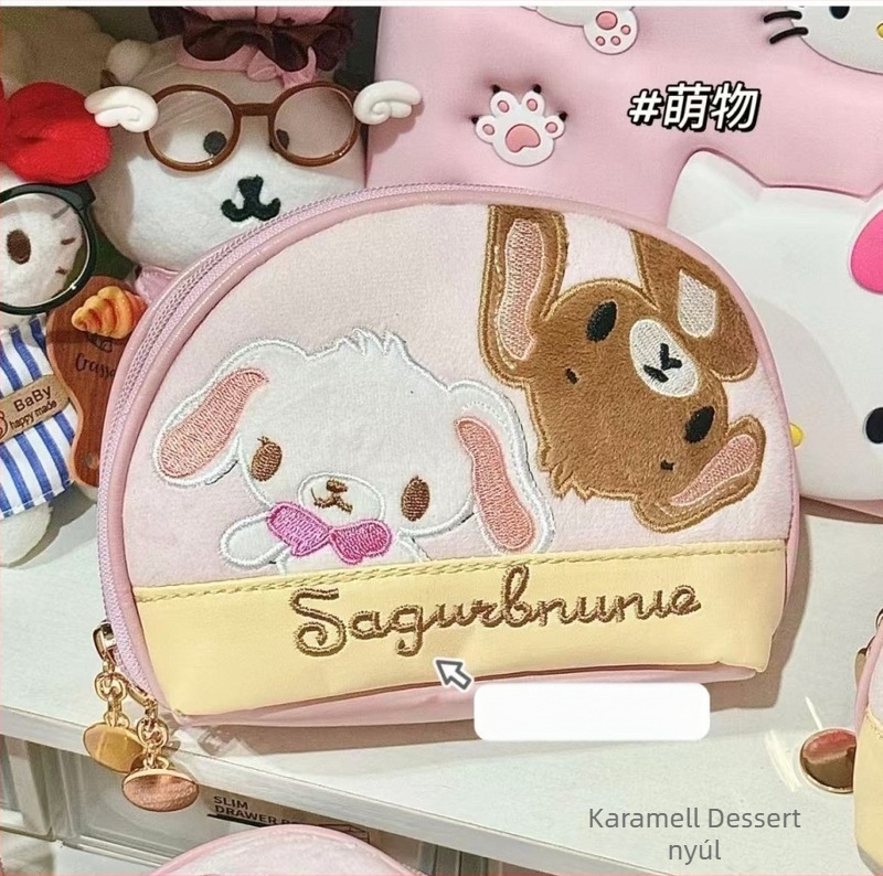 Japán stílusú plüss érmeztáska, karikatúra mintával, uniszex, otthoni tároláshoz