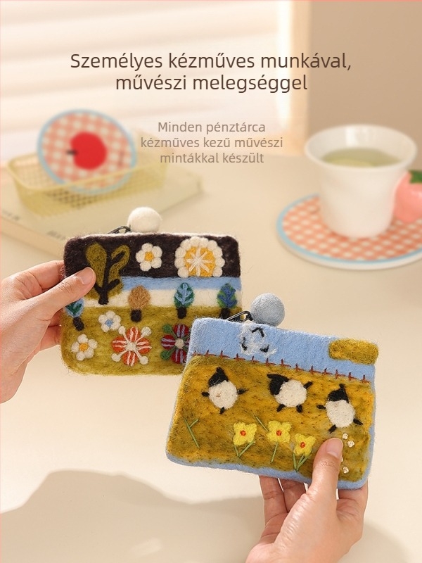PU bőr érmezseb pénztárca kártyatartóval és azonosítótárolóval