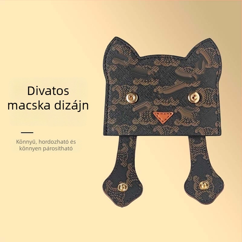 PU bőr kártyatartó és érme zseb rajzfilm mintával, nőknek