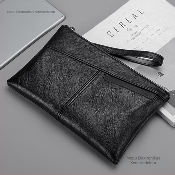 Férfi clutch táska, üzleti elit stílus, PU anyag, lélegző, ultra könnyű, kopásálló, bélés mikrorost szintetikus bőr