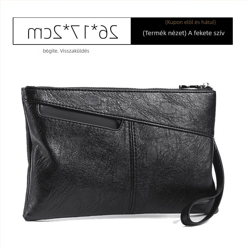 Férfi clutch táska, üzleti elit stílus, PU anyag, lélegző, ultra könnyű, kopásálló, bélés mikrorost szintetikus bőr