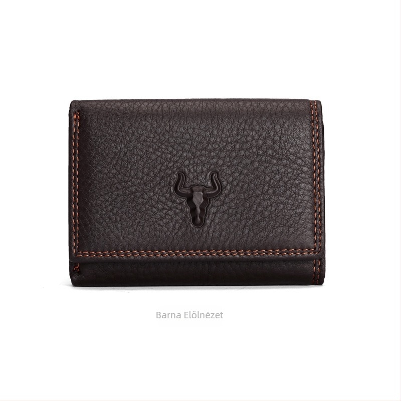 Famous Craftsman Leather Goods Valódi bőrből készült pénztárca és kártyatartó, több kártyahely, uniszex, kompakt háromrészes bőrpénztárca felső réteg borjúbőrből