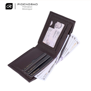 Férfi PU bőr pénztárca, kockás minta, Brand Sapele, belső műbőr, nyár 2025