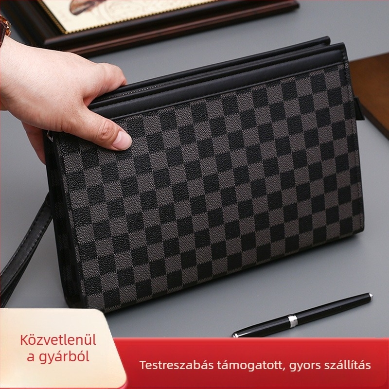 Férfi clutch táska, Dibolo, utcai divat, PVC, geometriai minta