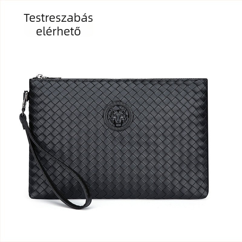 Férfi PU bőr clutch táska üzleti utakhoz, poliészter bélés, állat mintázat