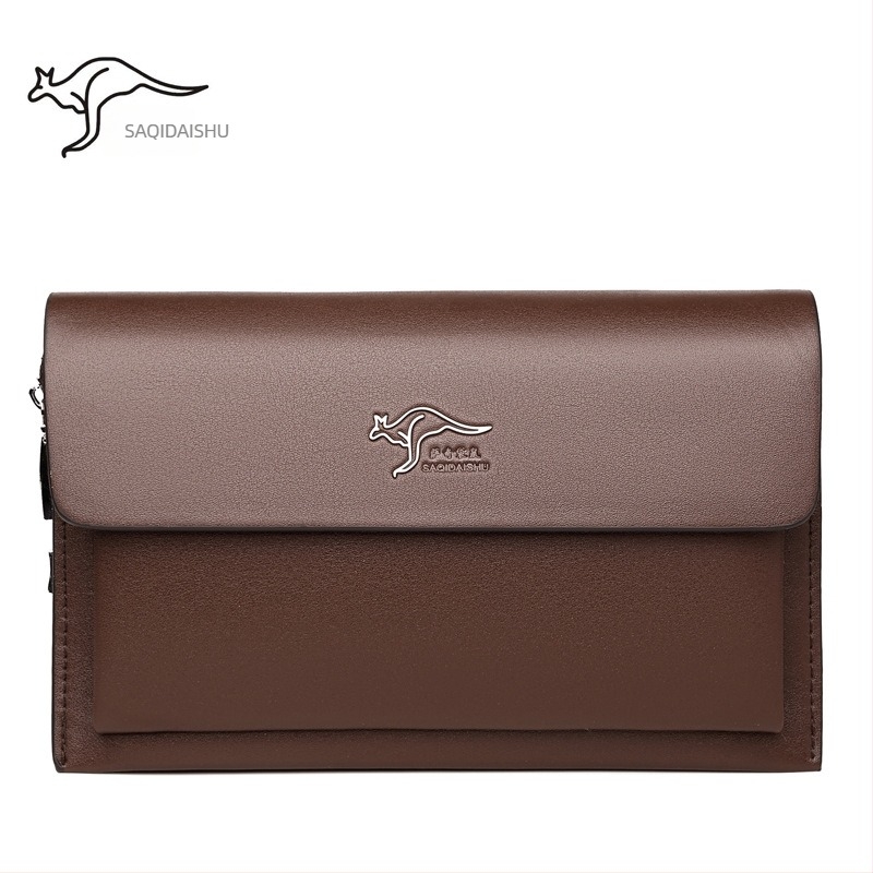 Saatchi Kangaroo Férfi PU bőr clutch pénztárca jelszavas zár, modell s3078, városi egyszerű stílus, vízálló