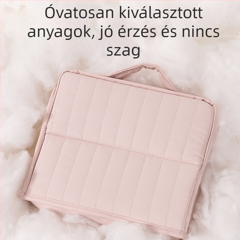Álló dizájnú női kozmetikai neszesszer utazáshoz, nagy kapacitású, többfunkciós, poliészter, cipzár, légáteresztő és ultra könnyű
