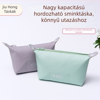 Sminkes táska – városi minimalistikus stílus; PU anyag; vízálló; ultra könnyű; összehajtható; belső poliészter bélés; Termékkód: Heartbeat Dumpling Bag