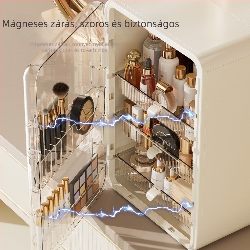 Könnyű luxus nagy kapacitású kozmetikai tároló asztalhoz – rúzstartó, smink rendező, porálló kialakítás, logónyomtatás, testreszabhatóság