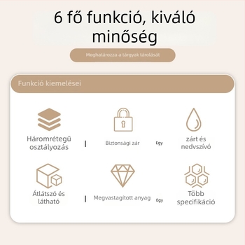 Kamiji Multifunkcionális asztali tároló doboz, nagy kapacitású, manikűr, kozmetikumok és varrás számára, polipropilénből, nordic stílusú