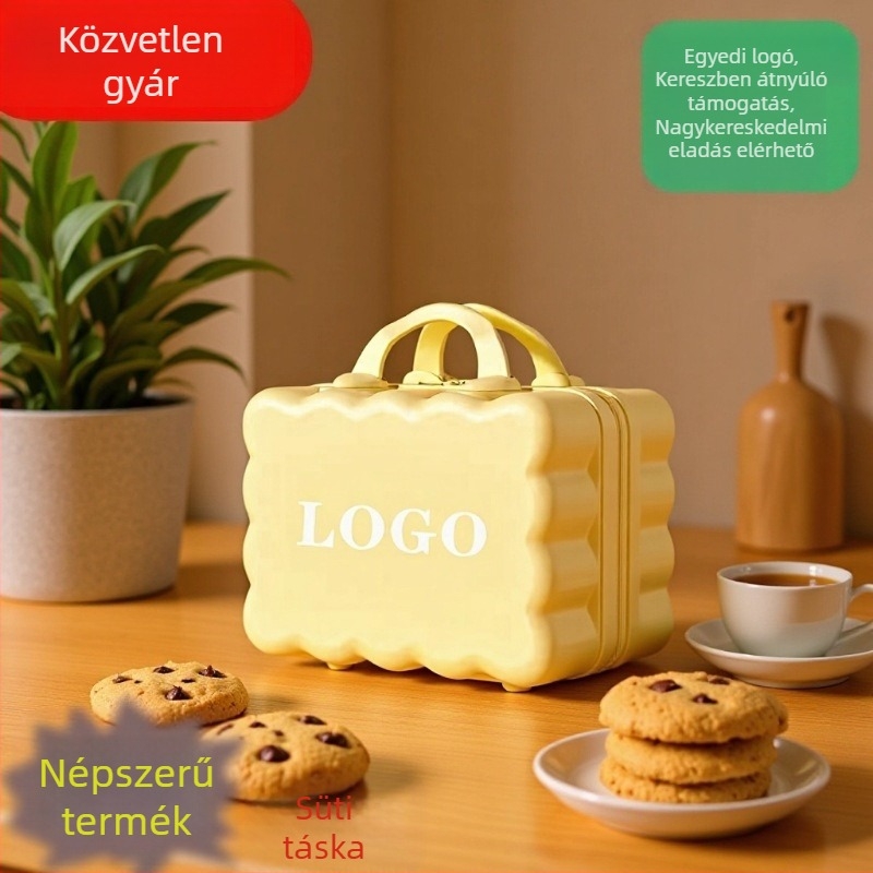 ABS anyagú utazótáska mini tároló dobozzal és kozmetikai neszesszerrel, ultra könnyű, vízálló, univerzális kerekek, cipzár, súly 700 g