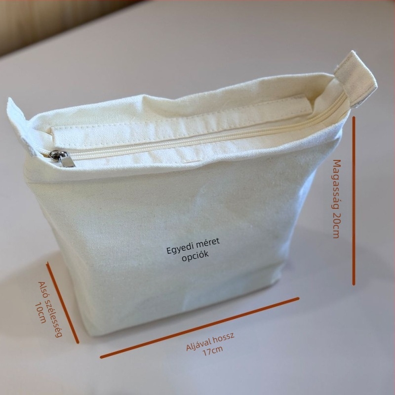 Kozmetikai tároló táska belső cipzárral és beépített zsebbel, textilek alkotó, érett, elegáns stílusú