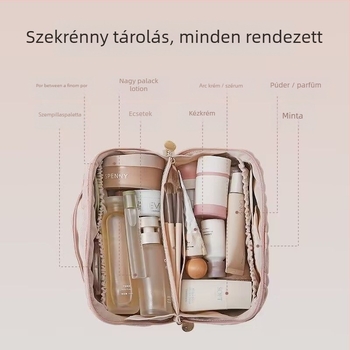 PU anyagú átlátszó kozmetikai táska nőknek, hordozható utazáshoz, nagy kapacitású