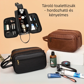 Uniszex PU pipere táska – vízálló, kopásálló, bővíthető, nedves–száraz elválasztás, városi minimalist stílus