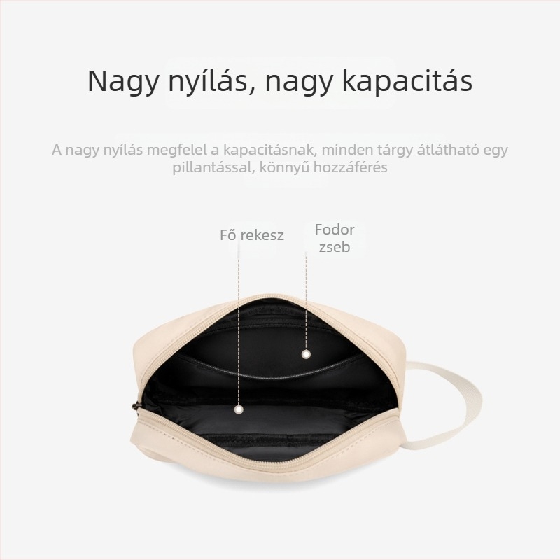 GOLF sminkes táska, nagy kapacitású, uniszex, textilből, betűs mintával, utazáshoz