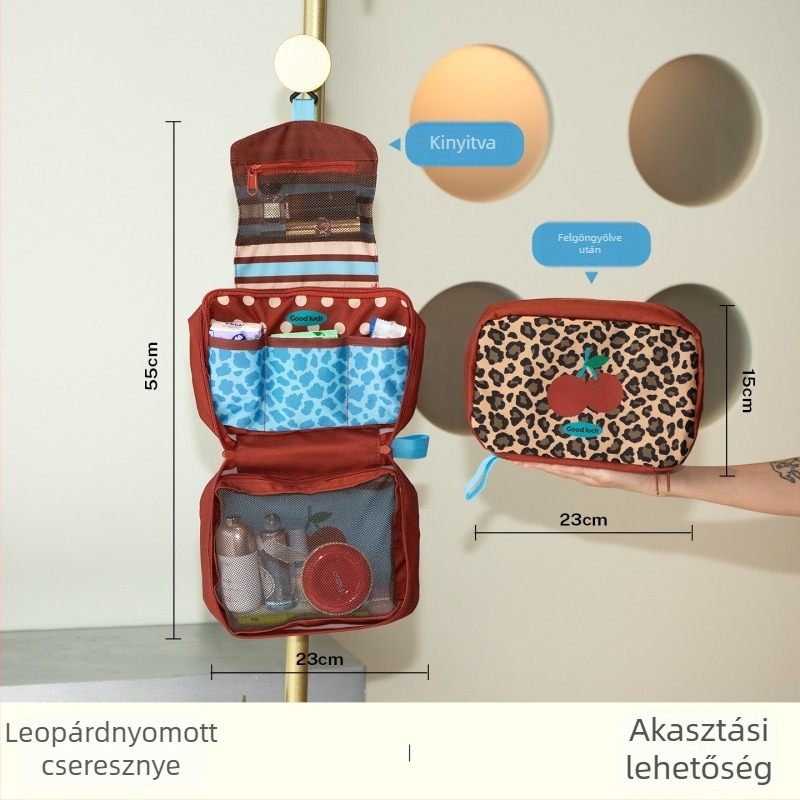 Utazási kozmetikai táska - vízálló, nagy kapacitású, összecsukható, akasztható, hordozható