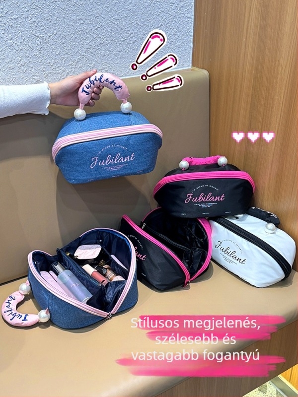 Sminkes táska – poliészter; belső poliészter bélés; városi minimalist stílus; otthoni tárolásra; kozmetikumok tárolására alkalmas