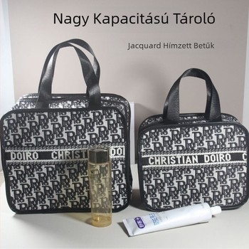 Houndstooth smink táska, R betűs koreai stílus, városi minimalizmus, hordozható kozmetikai szervező nőknek, poliészter, bélés poliészter-pamut, Tavasz 2024