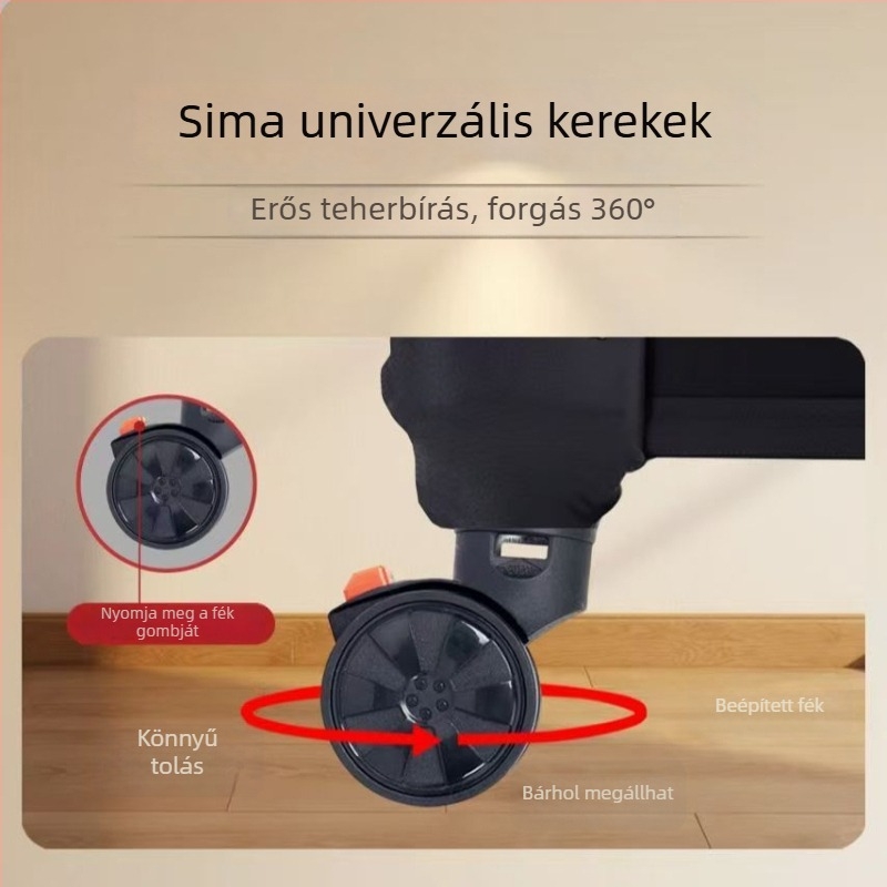 Nagy kapacitású sminkmester eszköztartó, ABS+PC, zárható, univerzális kerekekkel, vízálló, bővíthető rekeszek