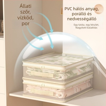 Négy darabos tároló táska készlet paplanhoz, kocka alak, PVC, többfunkciós, modern egyszerű stílus