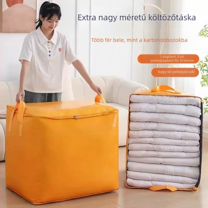 Nagy kapacitású költöztető rendező paplanok és ruhák számára, szövött kígyóbőr mintázattal