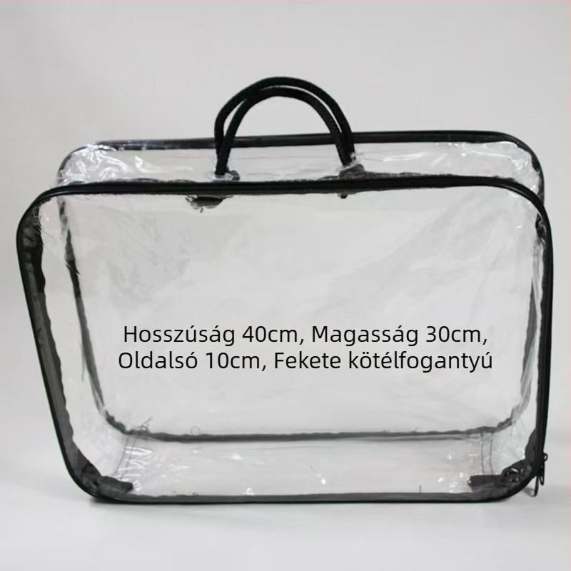 PVC áttetsző paplan tároló táska – kocka formájú, zárható, paplanokhoz, takarókhoz és ruhákhoz
