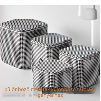 Ruha tároló táska, nagy kapacitású, kocka alakú, vastagított nem szőtt anyagból, többfunkciós