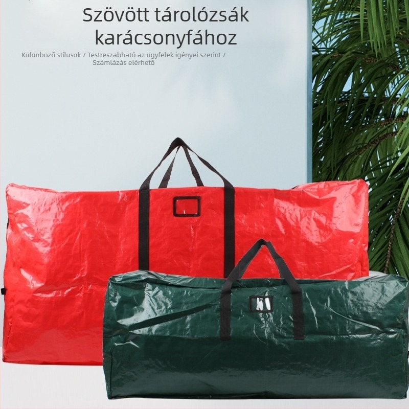 PE karácsonyfa tároló táska, 600D, extralarge, 2–3 m-es karácsonyfához, porvédő