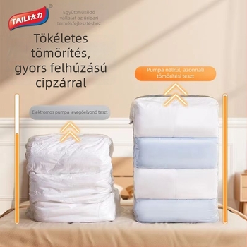 Taili antibakteriális vákuumos tároló tasak ruhákhoz és takarókhoz, háromdimenziós, nagy kapacitású, utazáshoz és otthoni használatra.
