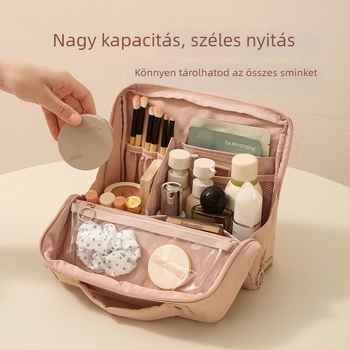 Nagy kapacitású kozmetikai táska, hordozható függőleges kivitel (függőleges kivitel; kubus alak; poliészter; vízálló; álló)