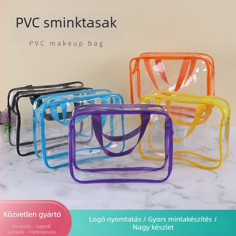Kozmetikai táska, kocka alakú PVC, multifunkcionális, modern minimalista stílus (kocka alakú; PVC; multifunkcionális; modern minimalista stílus)
