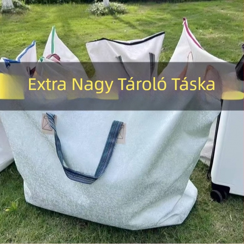 Paplantároló táska, kézitáska-stílus, pamut és len anyag, paplan és ruhák tárolására, hálószoba és utazásokhoz
