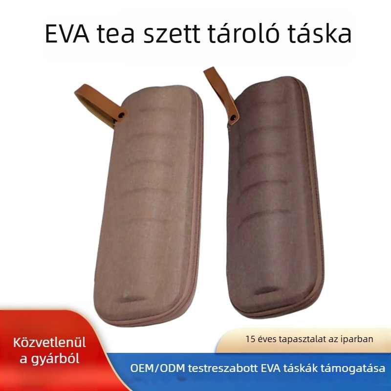 EVA utazási teás készlet tároló táska, kubus alakú, többfunkciós, modell Travel Tea Set Bag ZZ