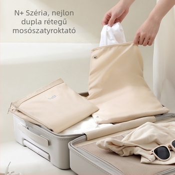Ruhatároló táska, kocka alakú, nylon, többfunkciós, utazáshoz ideális (alsónemű, ruházat és piszkos ruhák)